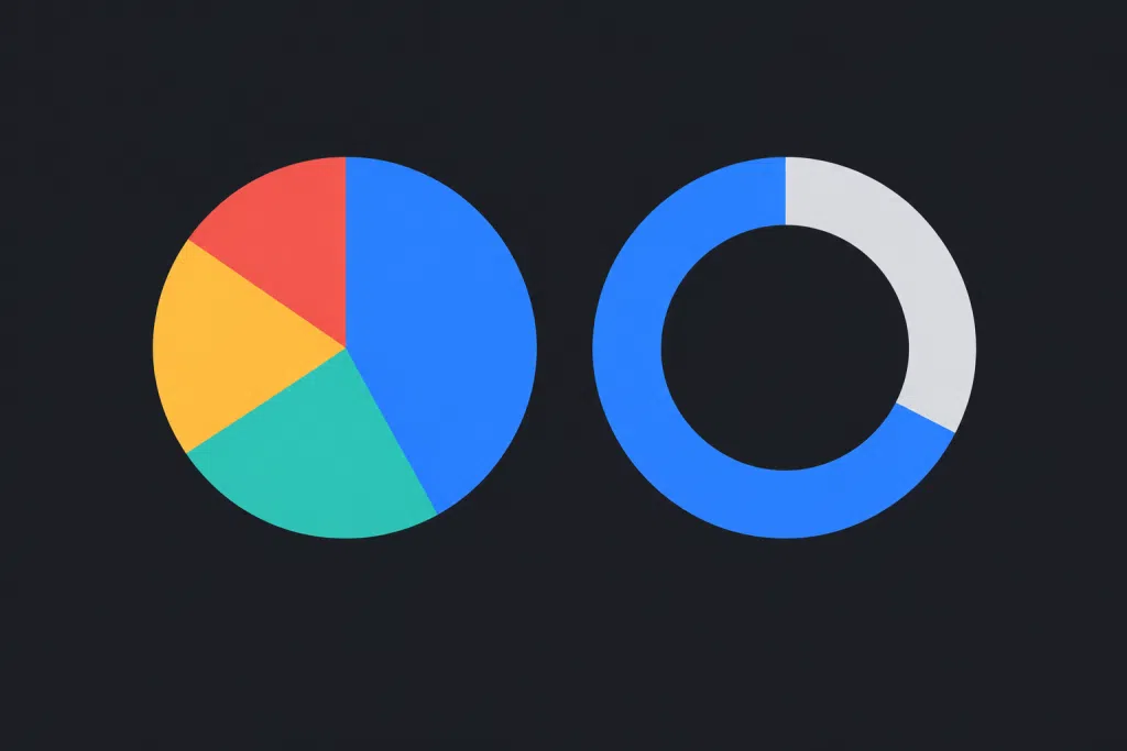 Pie chart and donut progress ring built from CSS conic gradients
