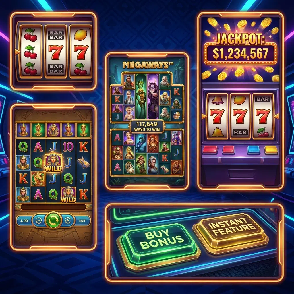 types of online pokies classic video Megaways jackpot Australia
